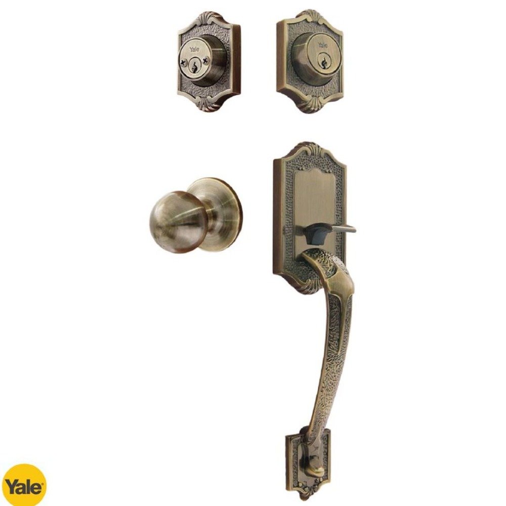 KIT CHAPA YALE DE ENTRADA PRINCIPAL SKU0010560 (BRONCE PUNTEADO) - Imagen 2